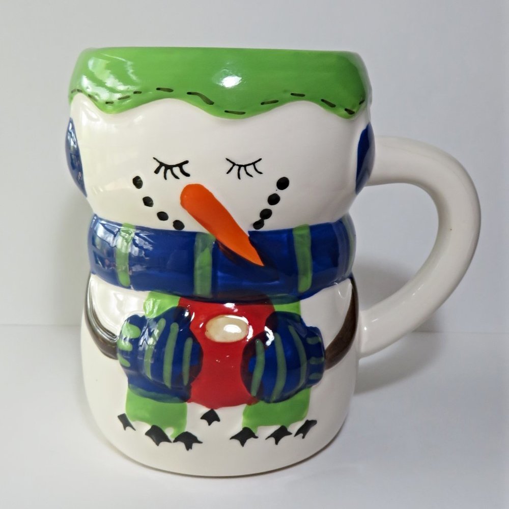 Hand Painted Snowman Ceramic Mug
